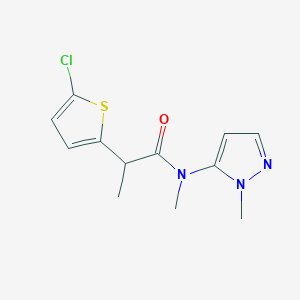 2-(5-chlorothiophen-2-yl)-N-methyl-N-(2-methylpyrazol-3-yl)propanamide