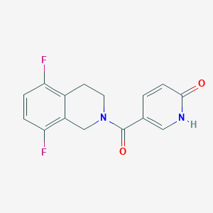 molecular formula C15H12F2N2O2 B7608966 5-(5,8-difluoro-3,4-dihydro-1H-isoquinoline-2-carbonyl)-1H-pyridin-2-one 