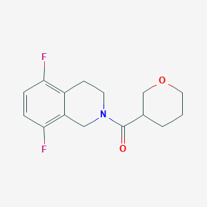 molecular formula C15H17F2NO2 B7608982 (5,8-difluoro-3,4-dihydro-1H-isoquinolin-2-yl)-(oxan-3-yl)methanone 