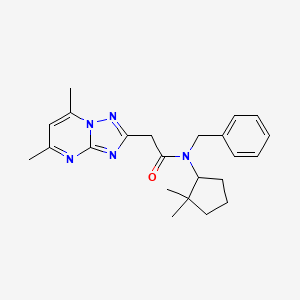 N-benzyl-N-(2,2-dimethylcyclopentyl)-2-(5,7-dimethyl-[1,2,4]triazolo[1,5-a]pyrimidin-2-yl)acetamide