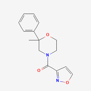 molecular formula C15H16N2O3 B7609183 (2-Methyl-2-phenylmorpholin-4-yl)-(1,2-oxazol-3-yl)methanone 