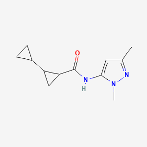 molecular formula C12H17N3O B7609229 2-cyclopropyl-N-(2,5-dimethylpyrazol-3-yl)cyclopropane-1-carboxamide 