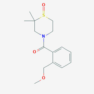 molecular formula C15H21NO3S B7609250 (2,2-Dimethyl-1-oxo-1,4-thiazinan-4-yl)-[2-(methoxymethyl)phenyl]methanone 