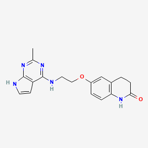 6-[2-[(2-methyl-7H-pyrrolo[2,3-d]pyrimidin-4-yl)amino]ethoxy]-3,4-dihydro-1H-quinolin-2-one