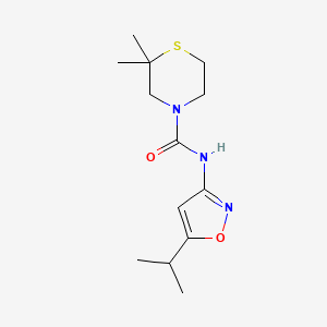 2,2-dimethyl-N-(5-propan-2-yl-1,2-oxazol-3-yl)thiomorpholine-4-carboxamide