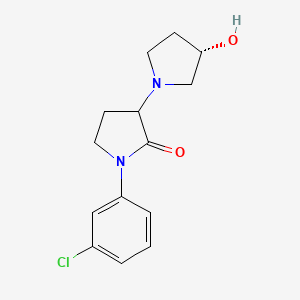 molecular formula C14H17ClN2O2 B7609334 1-(3-chlorophenyl)-3-[(3S)-3-hydroxypyrrolidin-1-yl]pyrrolidin-2-one 