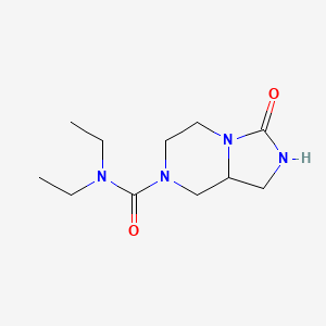 molecular formula C11H20N4O2 B7609349 N,N-diethyl-3-oxo-1,2,5,6,8,8a-hexahydroimidazo[1,5-a]pyrazine-7-carboxamide 