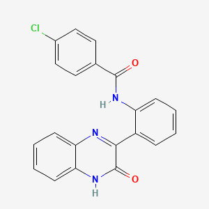 4-chloro-N-[2-(3-oxo-4H-quinoxalin-2-yl)phenyl]benzamide