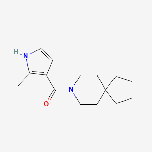 molecular formula C15H22N2O B7609390 8-azaspiro[4.5]decan-8-yl-(2-methyl-1H-pyrrol-3-yl)methanone 