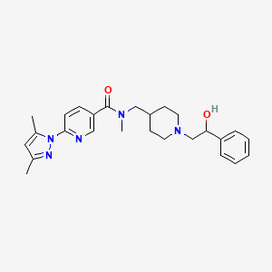 6-(3,5-dimethylpyrazol-1-yl)-N-[[1-(2-hydroxy-2-phenylethyl)piperidin-4-yl]methyl]-N-methylpyridine-3-carboxamide