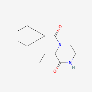 molecular formula C14H22N2O2 B7609463 4-(Bicyclo[4.1.0]heptane-7-carbonyl)-3-ethylpiperazin-2-one 