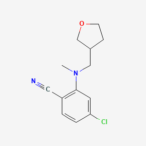 molecular formula C13H15ClN2O B7609470 4-Chloro-2-[methyl(oxolan-3-ylmethyl)amino]benzonitrile 