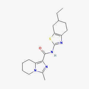 N-(6-ethyl-4,5,6,7-tetrahydro-1,3-benzothiazol-2-yl)-3-methyl-5,6,7,8-tetrahydroimidazo[1,5-a]pyridine-1-carboxamide