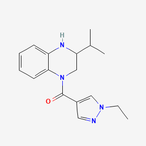 molecular formula C17H22N4O B7609565 (1-ethylpyrazol-4-yl)-(3-propan-2-yl-3,4-dihydro-2H-quinoxalin-1-yl)methanone 