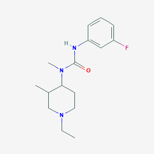 molecular formula C16H24FN3O B7609576 1-(1-Ethyl-3-methylpiperidin-4-yl)-3-(3-fluorophenyl)-1-methylurea 