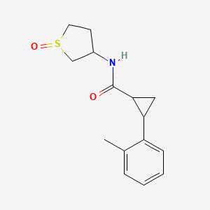 molecular formula C15H19NO2S B7609611 2-(2-methylphenyl)-N-(1-oxothiolan-3-yl)cyclopropane-1-carboxamide 