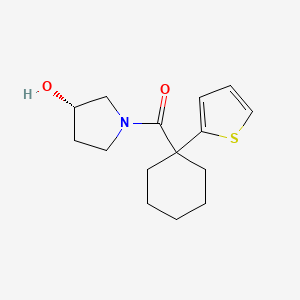 molecular formula C15H21NO2S B7609617 [(3S)-3-hydroxypyrrolidin-1-yl]-(1-thiophen-2-ylcyclohexyl)methanone 