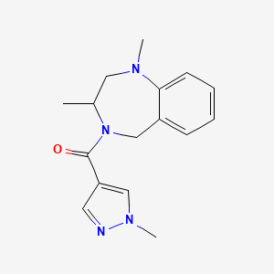 molecular formula C16H20N4O B7609632 (1,3-dimethyl-3,5-dihydro-2H-1,4-benzodiazepin-4-yl)-(1-methylpyrazol-4-yl)methanone 