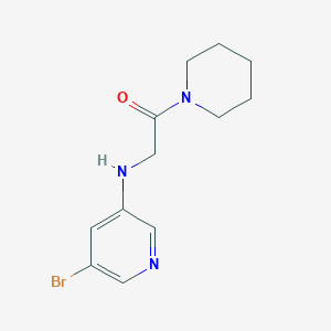 molecular formula C12H16BrN3O B7609636 2-[(5-Bromopyridin-3-yl)amino]-1-piperidin-1-ylethanone 