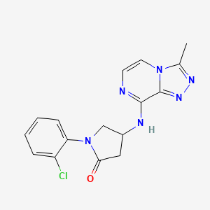 1-(2-Chlorophenyl)-4-[(3-methyl-[1,2,4]triazolo[4,3-a]pyrazin-8-yl)amino]pyrrolidin-2-one