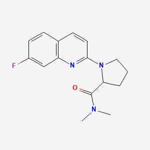 molecular formula C16H18FN3O B7609650 1-(7-fluoroquinolin-2-yl)-N,N-dimethylpyrrolidine-2-carboxamide 