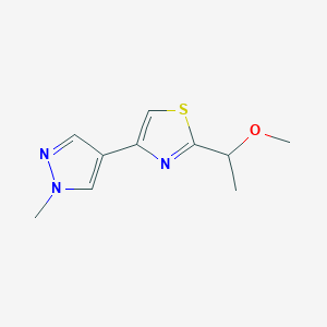 2-(1-Methoxyethyl)-4-(1-methylpyrazol-4-yl)-1,3-thiazole