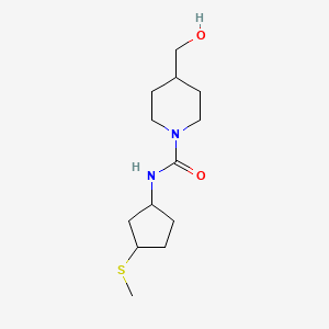 4-(hydroxymethyl)-N-(3-methylsulfanylcyclopentyl)piperidine-1-carboxamide