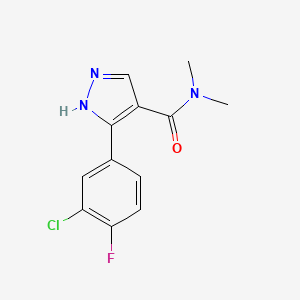 5-(3-chloro-4-fluorophenyl)-N,N-dimethyl-1H-pyrazole-4-carboxamide