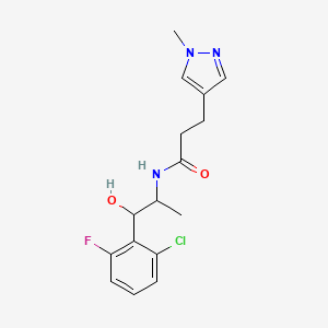 N-[1-(2-chloro-6-fluorophenyl)-1-hydroxypropan-2-yl]-3-(1-methylpyrazol-4-yl)propanamide