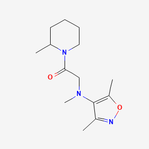 molecular formula C14H23N3O2 B7609833 2-[(3,5-Dimethyl-1,2-oxazol-4-yl)-methylamino]-1-(2-methylpiperidin-1-yl)ethanone 