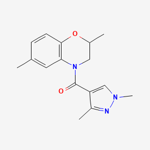 molecular formula C16H19N3O2 B7609836 (2,6-Dimethyl-2,3-dihydro-1,4-benzoxazin-4-yl)-(1,3-dimethylpyrazol-4-yl)methanone 