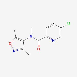 molecular formula C12H12ClN3O2 B7609873 5-chloro-N-(3,5-dimethyl-1,2-oxazol-4-yl)-N-methylpyridine-2-carboxamide 