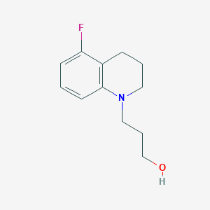 molecular formula C12H16FNO B7609892 3-(5-fluoro-3,4-dihydro-2H-quinolin-1-yl)propan-1-ol 