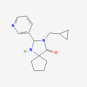 molecular formula C16H21N3O B7609918 3-(Cyclopropylmethyl)-2-pyridin-3-yl-1,3-diazaspiro[4.4]nonan-4-one 