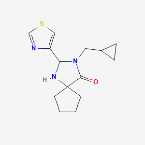 3-(Cyclopropylmethyl)-2-(1,3-thiazol-4-yl)-1,3-diazaspiro[4.4]nonan-4-one