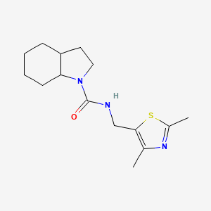 molecular formula C15H23N3OS B7609928 N-[(2,4-dimethyl-1,3-thiazol-5-yl)methyl]-2,3,3a,4,5,6,7,7a-octahydroindole-1-carboxamide 