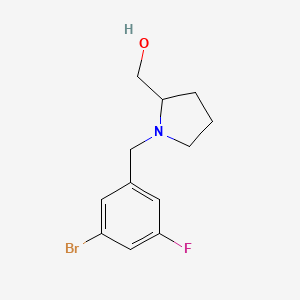 molecular formula C12H15BrFNO B7609982 [1-[(3-Bromo-5-fluorophenyl)methyl]pyrrolidin-2-yl]methanol 