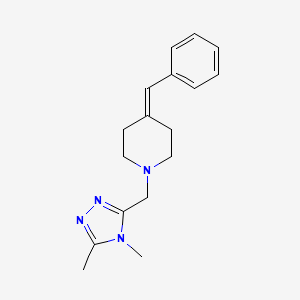 molecular formula C17H22N4 B7609987 4-Benzylidene-1-[(4,5-dimethyl-1,2,4-triazol-3-yl)methyl]piperidine 