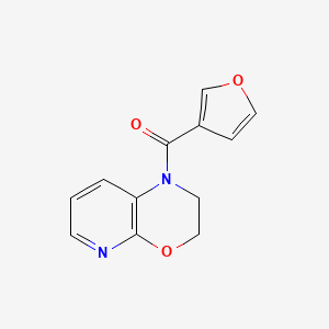 molecular formula C12H10N2O3 B7610016 2,3-Dihydropyrido[2,3-b][1,4]oxazin-1-yl(furan-3-yl)methanone 