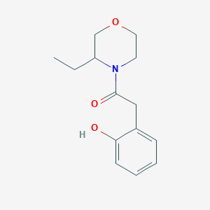 molecular formula C14H19NO3 B7610033 1-(3-Ethylmorpholin-4-yl)-2-(2-hydroxyphenyl)ethanone 