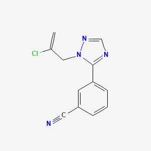 molecular formula C12H9ClN4 B7610061 3-[2-(2-Chloroprop-2-enyl)-1,2,4-triazol-3-yl]benzonitrile 