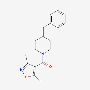 molecular formula C18H20N2O2 B7610119 (4-Benzylidenepiperidin-1-yl)-(3,5-dimethyl-1,2-oxazol-4-yl)methanone 