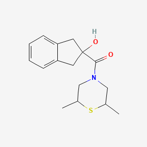 (2,6-Dimethylthiomorpholin-4-yl)-(2-hydroxy-1,3-dihydroinden-2-yl)methanone