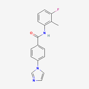 molecular formula C17H14FN3O B7610240 N-(3-fluoro-2-methylphenyl)-4-imidazol-1-ylbenzamide 