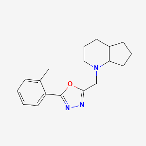 2-(2,3,4,4a,5,6,7,7a-Octahydrocyclopenta[b]pyridin-1-ylmethyl)-5-(2-methylphenyl)-1,3,4-oxadiazole