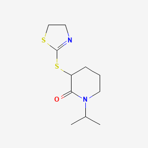 molecular formula C11H18N2OS2 B7610246 3-(4,5-Dihydro-1,3-thiazol-2-ylsulfanyl)-1-propan-2-ylpiperidin-2-one 