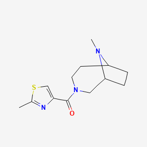 molecular formula C13H19N3OS B7610338 (9-Methyl-3,9-diazabicyclo[4.2.1]nonan-3-yl)-(2-methyl-1,3-thiazol-4-yl)methanone 