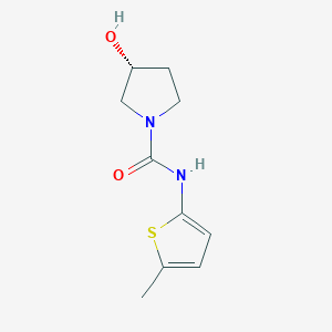 molecular formula C10H14N2O2S B7610399 (3R)-3-hydroxy-N-(5-methylthiophen-2-yl)pyrrolidine-1-carboxamide 