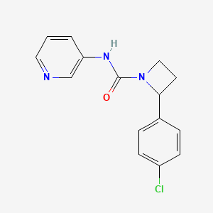 molecular formula C15H14ClN3O B7610405 2-(4-chlorophenyl)-N-pyridin-3-ylazetidine-1-carboxamide 