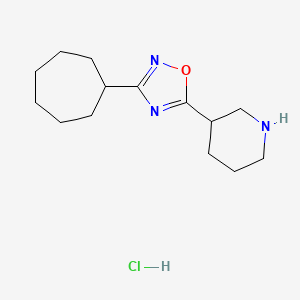 3-Cycloheptyl-5-piperidin-3-yl-1,2,4-oxadiazole;hydrochloride